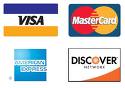 We accept Visa, Mastercard, American Express and Discover
