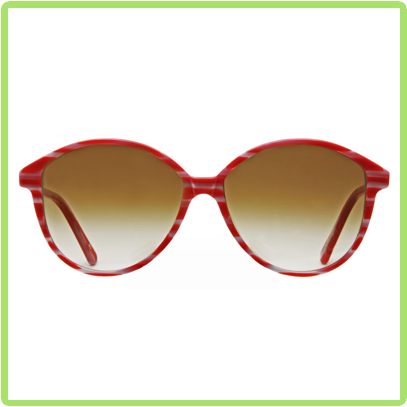 oversized lenses with a delicate candy cane acetate frame