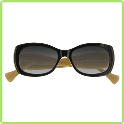 Black frames with gold arms, oversized look perfectly fit for petite faces