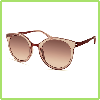 tall oval-shaped frames in warm peach acetate with peach lenses